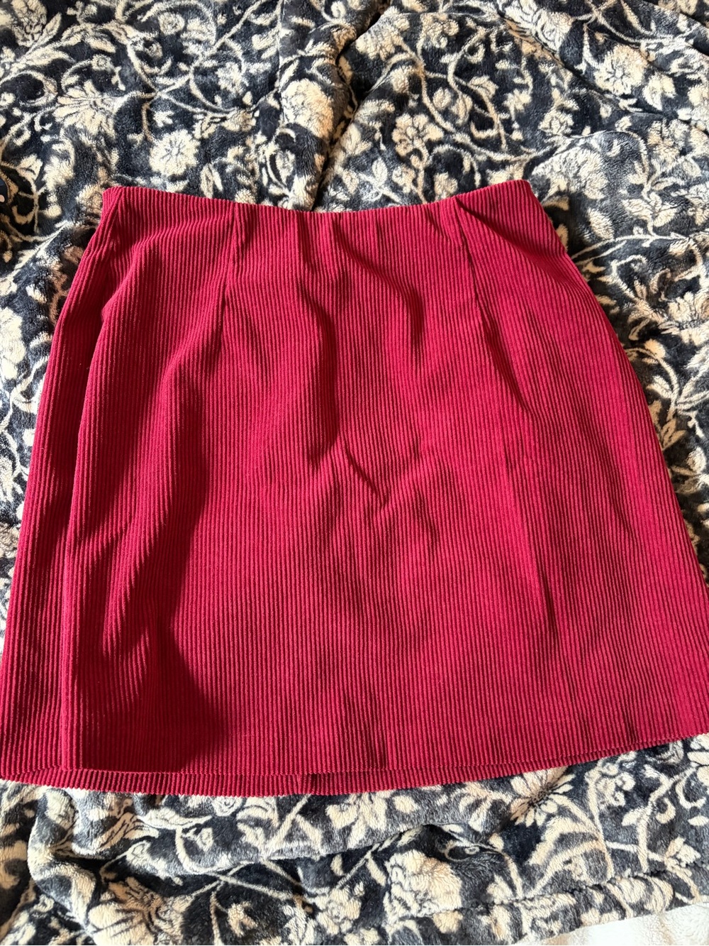 Women's Ribbed Red Skirt